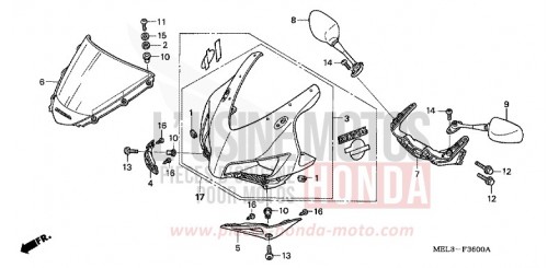 PANNEAU SUPERIEUR (CBR1000RR4/5) CBR1000RR5 de 2005